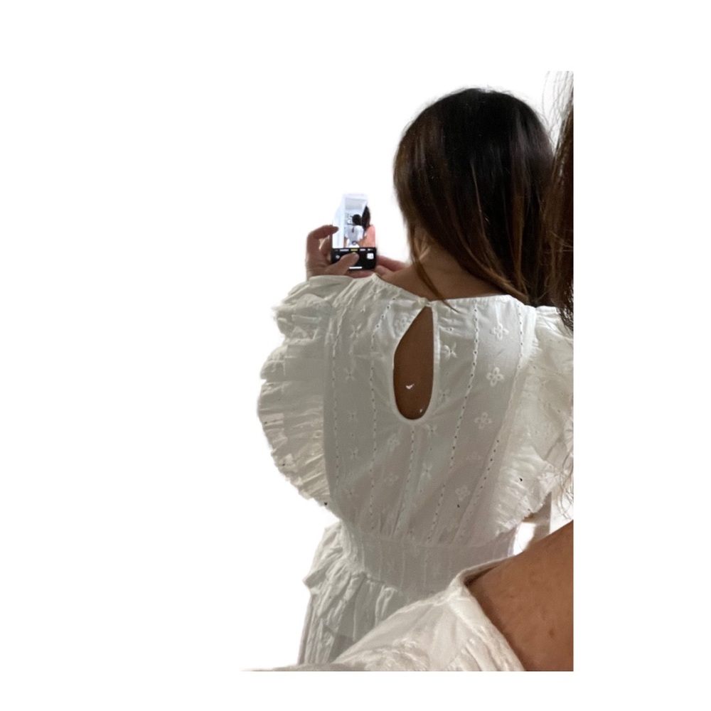 Cleobella White Ruffled V-Neck Maxi Dress - Picture 4 of 5